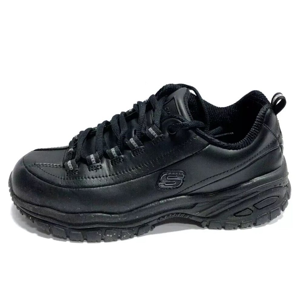 Skechers Women’s Soft Stride Softie Black Work Sneakers, Size 7 M.